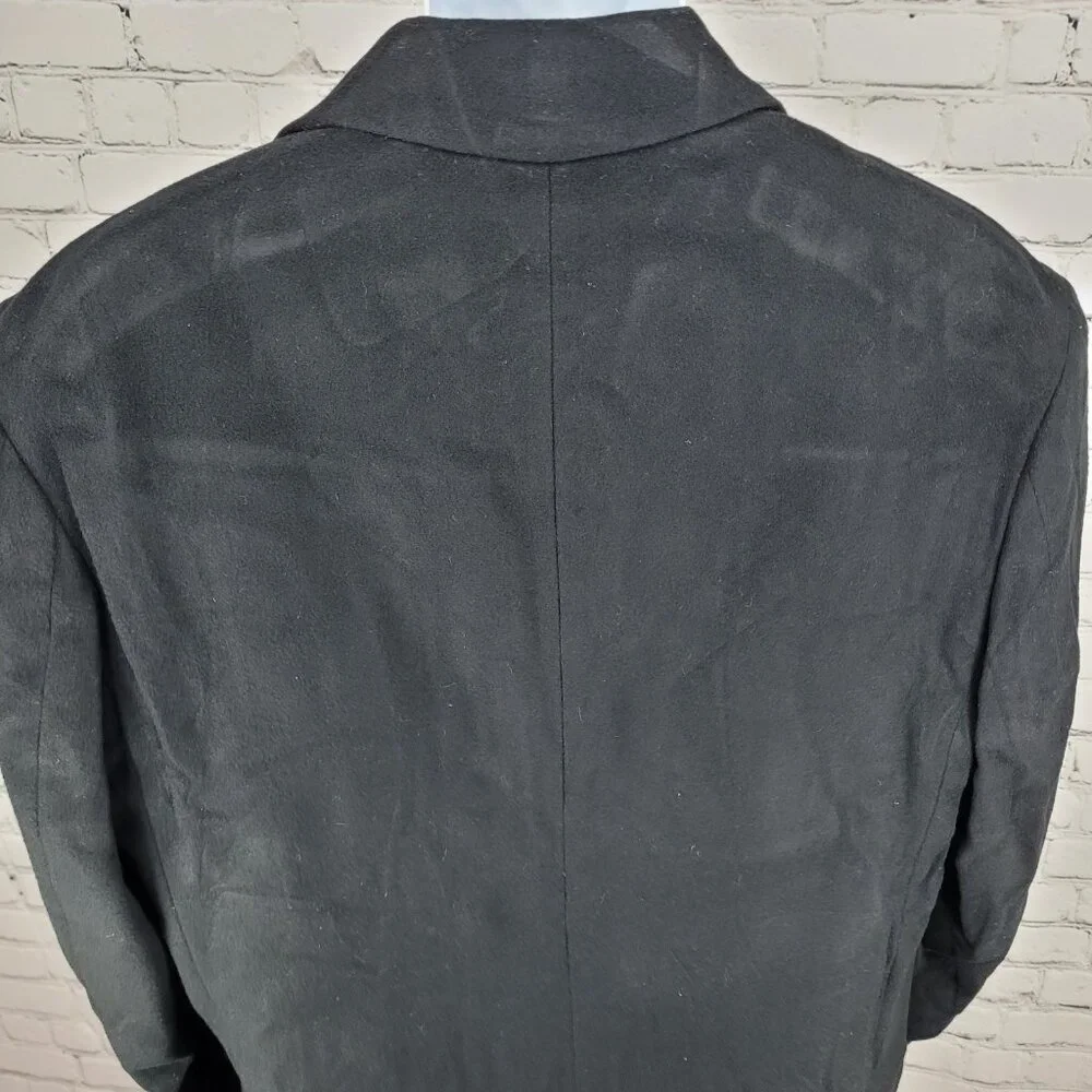 Joseph & Lyman Black 100% Cashmere Classic Buttoned Over Coat Size Large L